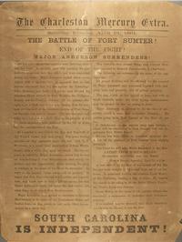 The front page of the Charleston Mercury on April 13, 1861, announcing the secession of South Carolina